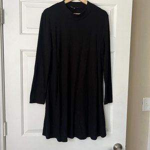 Madewell L Ribbed Knit Cityblock Mockneck Dress